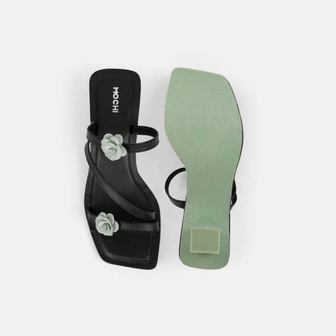 Mochi Women Black Casual Slip Ons (SKU: 40-487-11-36)