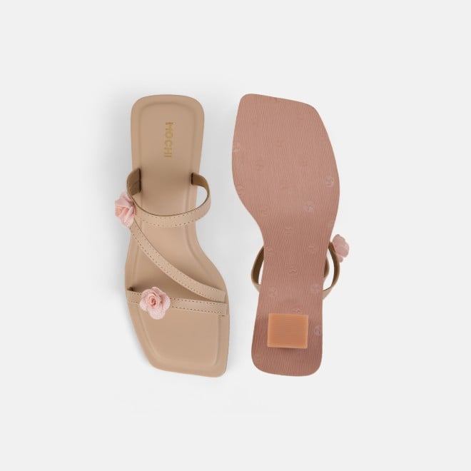 Mochi Women Beige Casual Slip Ons (SKU: 40-487-20-36)