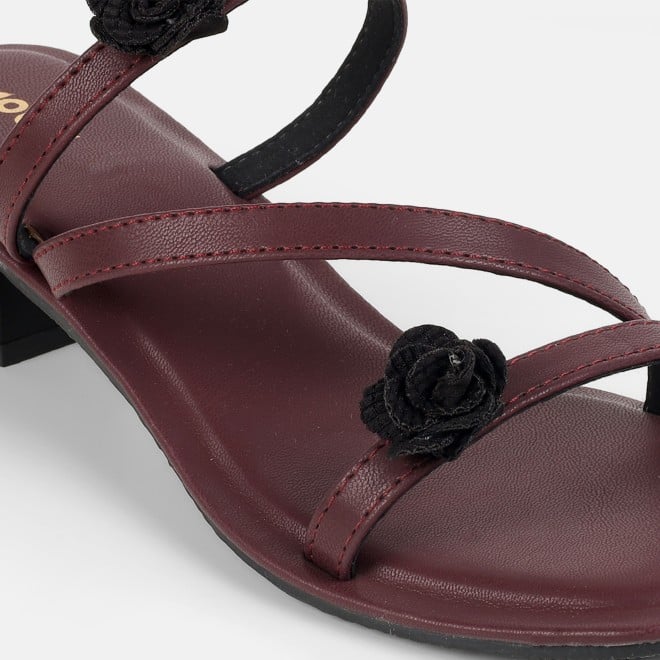 Mochi Women Maroon Casual Slip Ons (SKU: 40-487-44-36)