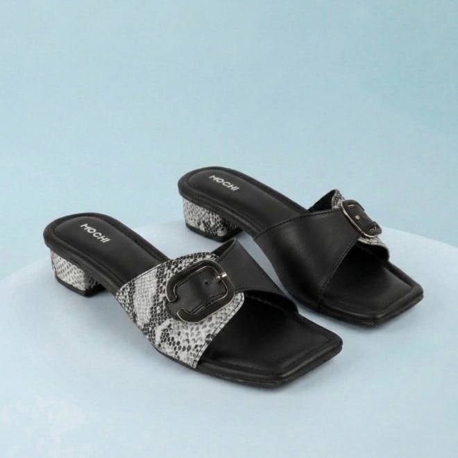 Mochi Women Black Casual Slip Ons