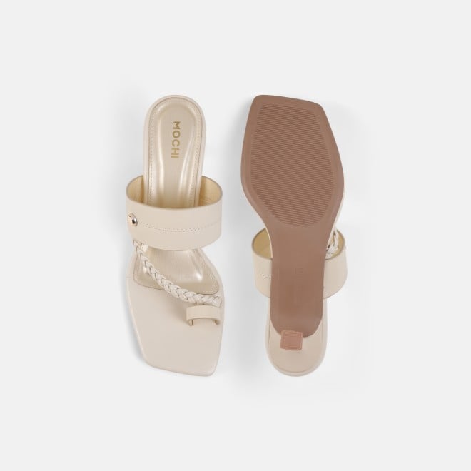 Mochi Women Beige Casual Slip Ons (SKU: 40-497-20-36)