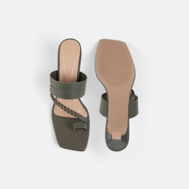 Mochi Women Green Casual Slip Ons (SKU: 40-497-21-36)