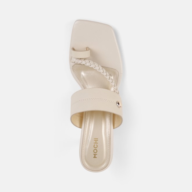 Mochi Women Beige Casual Slip Ons (SKU: 40-497-20-36)