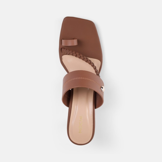 Mochi Women Tan Casual Slip Ons (SKU: 40-497-23-36)