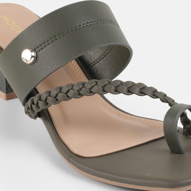 Mochi Women Green Casual Slip Ons (SKU: 40-497-21-36)