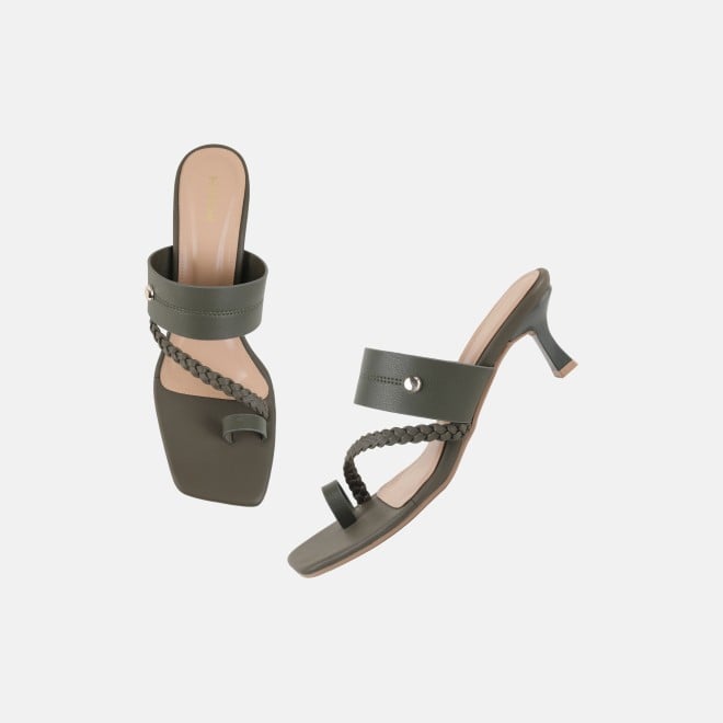 Mochi Women Green Casual Slip Ons (SKU: 40-497-21-36)