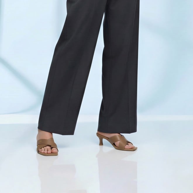 Mochi Women Beige Casual Slip Ons (SKU: 40-498-20-36)