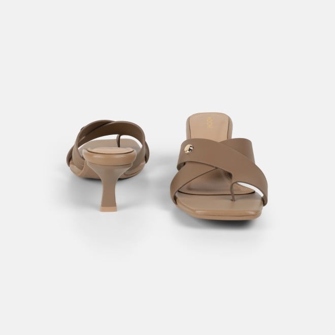 Mochi Women Beige Casual Slip Ons (SKU: 40-498-20-36)