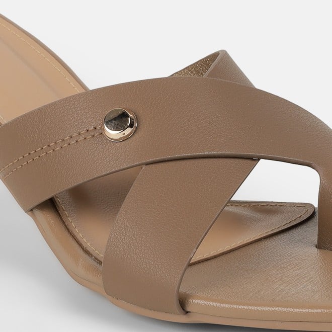 Mochi Women Beige Casual Slip Ons (SKU: 40-498-20-36)