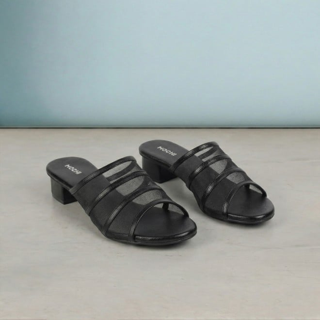 Mochi Women Black Casual Slip Ons
