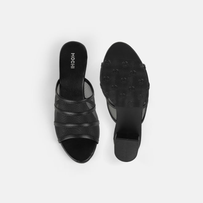 Mochi Women Black Casual Slip Ons (SKU: 40-502-11-36)