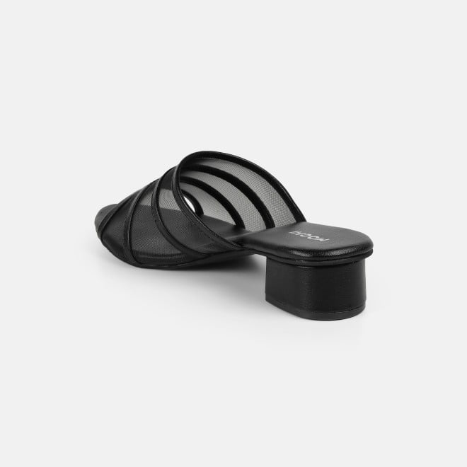 Mochi Women Black Casual Slip Ons (SKU: 40-502-11-36)