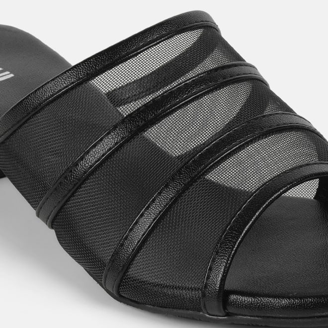 Mochi Women Black Casual Slip Ons (SKU: 40-502-11-36)