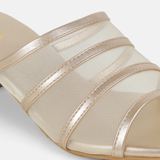 Mochi Women Gold Casual Slip Ons (SKU: 40-502-15-36)