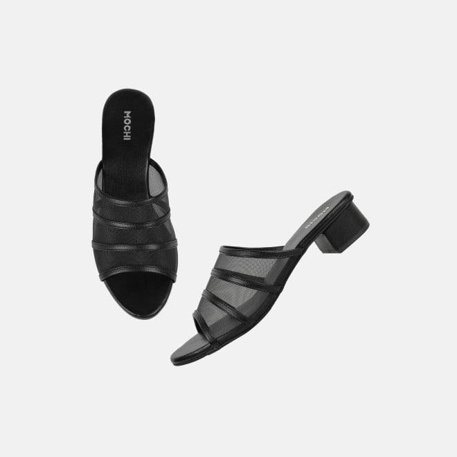 Mochi Women Black Casual Slip Ons (SKU: 40-502-11-36)