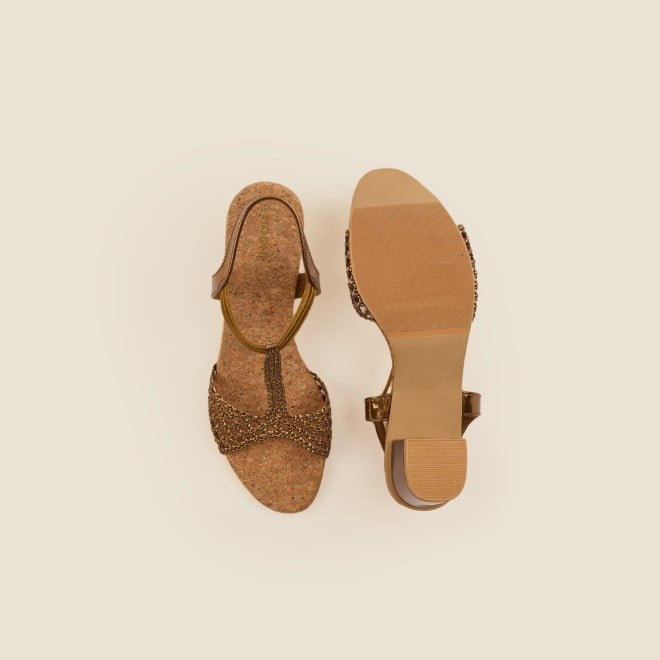 Mochi Women Antique-Gold Casual Sandals (SKU: 40-7-28-36)