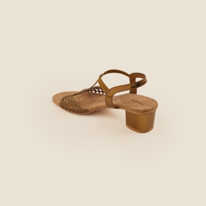 Mochi Women Antique-Gold Casual Sandals (SKU: 40-7-28-36)