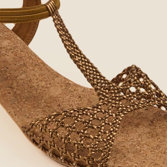 Mochi Women Antique-Gold Casual Sandals (SKU: 40-7-28-36)