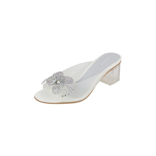 Mochi Women White Party Slip Ons (SKU: 40-800307-16-37)