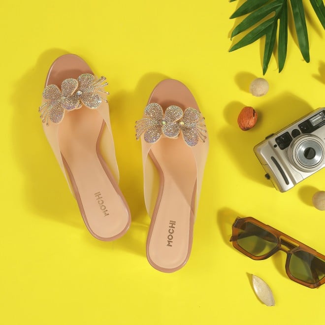 Mochi Women Peach Party Slip Ons