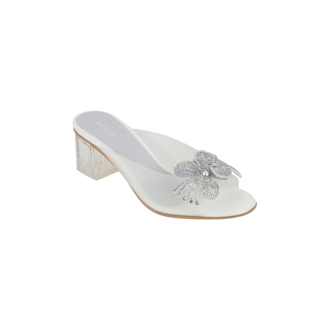 Mochi Women White Party Slip Ons (SKU: 40-800307-16-37)