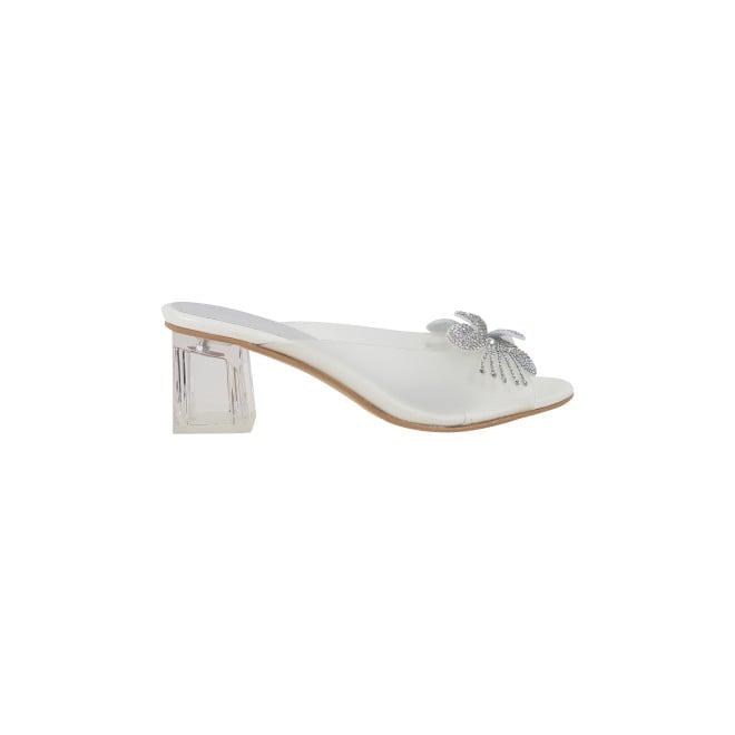Mochi Women White Party Slip Ons (SKU: 40-800307-16-37)