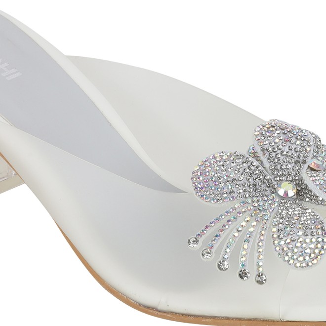 Mochi Women White Party Slip Ons (SKU: 40-800307-16-37)