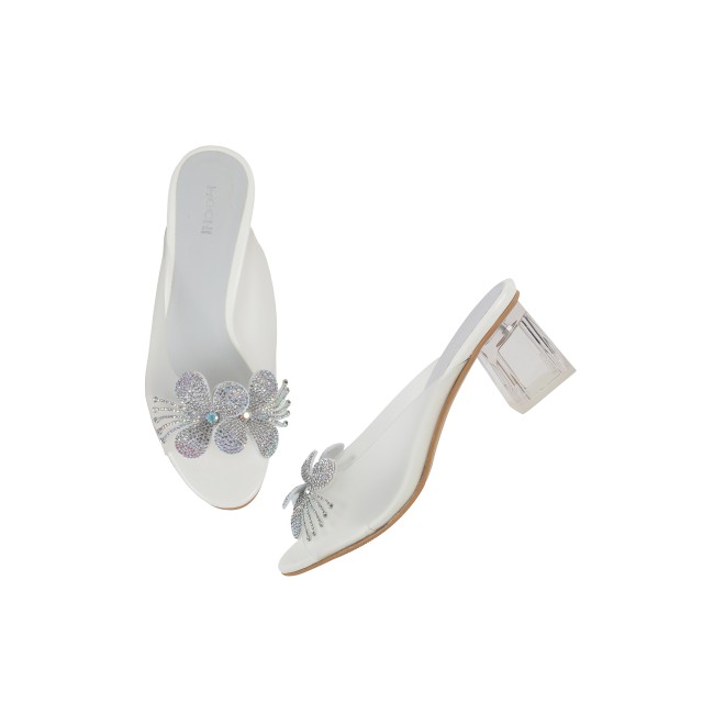 Mochi Women White Party Slip Ons (SKU: 40-800307-16-37)