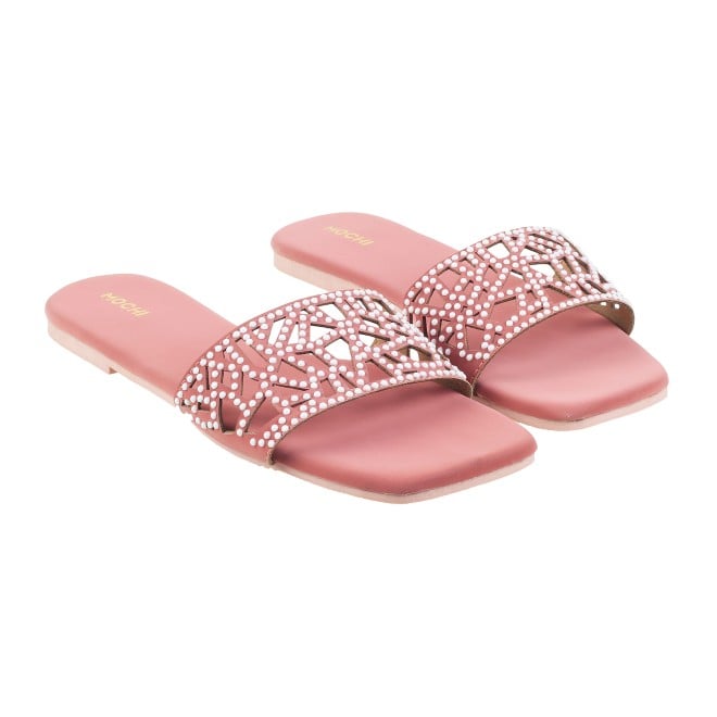 Mochi Women Pink Casual Slippers