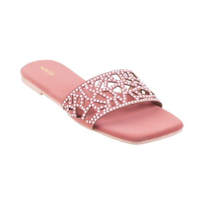 Mochi Women Pink Casual Slippers