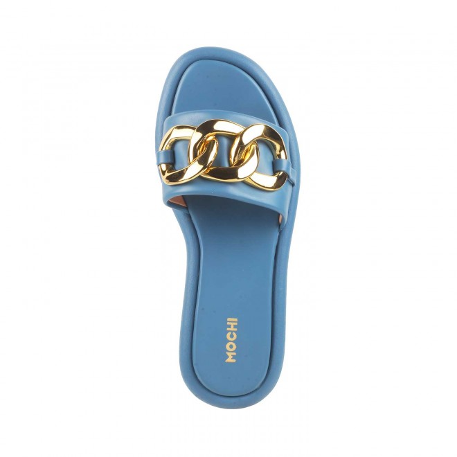 Mochi Women Blue Casual Slippers (SKU: 41-128-45-36)