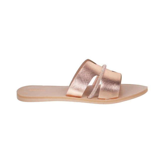 Mochi Women Rose-Gold Casual Slippers (SKU: 41-130-52-37)