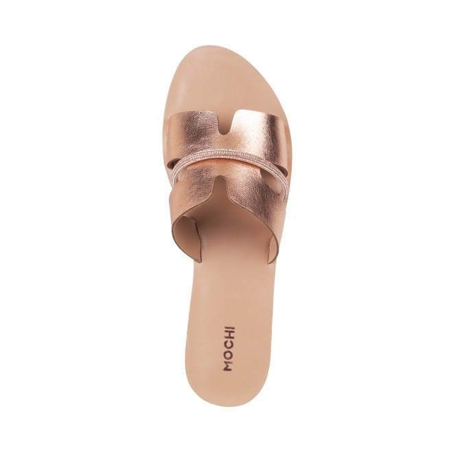 Mochi Women Rose-Gold Casual Slippers (SKU: 41-130-52-37)