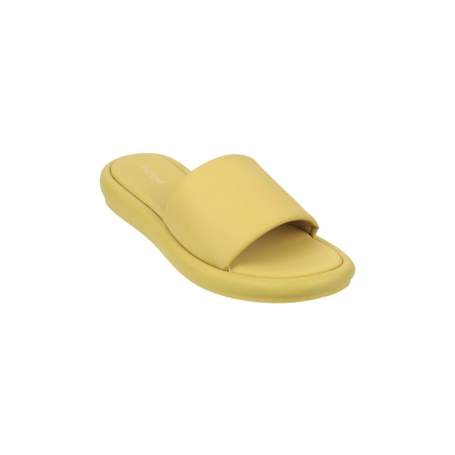 Mochi Women Yellow Casual Slip Ons