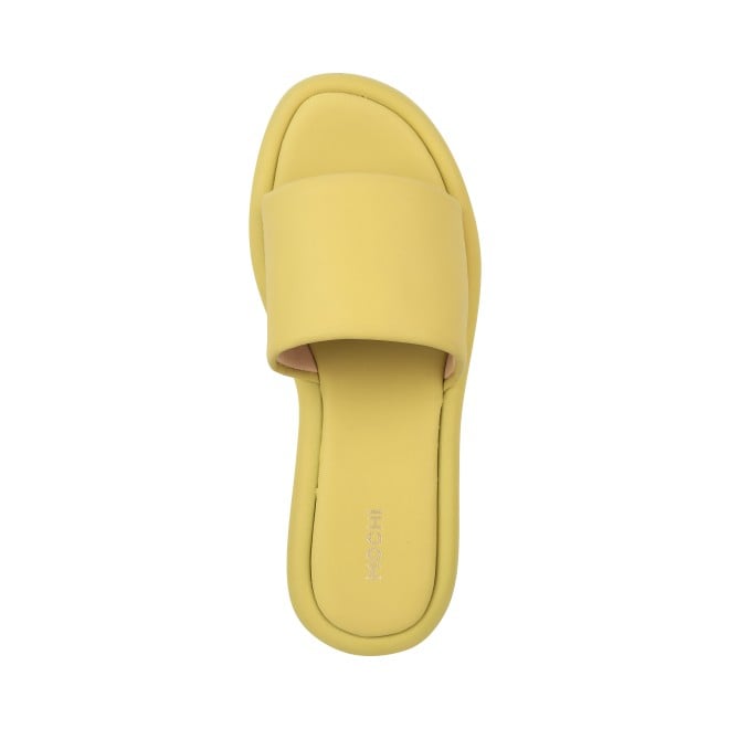 Mochi Women Yellow Casual Slip Ons (SKU: 41-139-33-36)