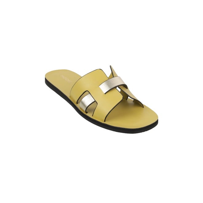 Mochi Women Yellow Casual Slip Ons (SKU: 41-140-33-36)