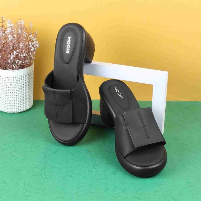 Mochi Women Black Casual Mules (SKU: 41-160-11-37)