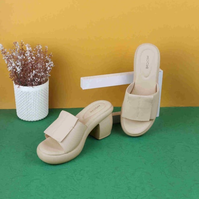 Mochi Women Beige Casual Mules (SKU: 41-160-20-37)