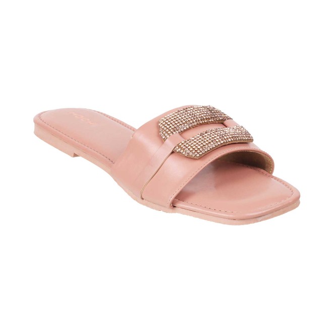 Mochi Women Pink Casual Slippers