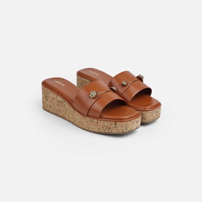 Mochi Women Tan Casual Slip Ons (SKU: 41-188-23-37)