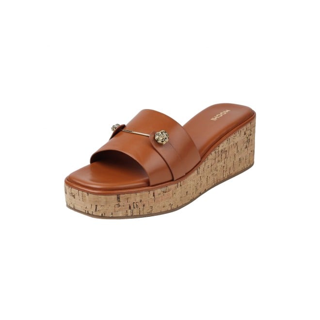 Mochi Women Tan Casual Slip Ons (SKU: 41-188-23-37)