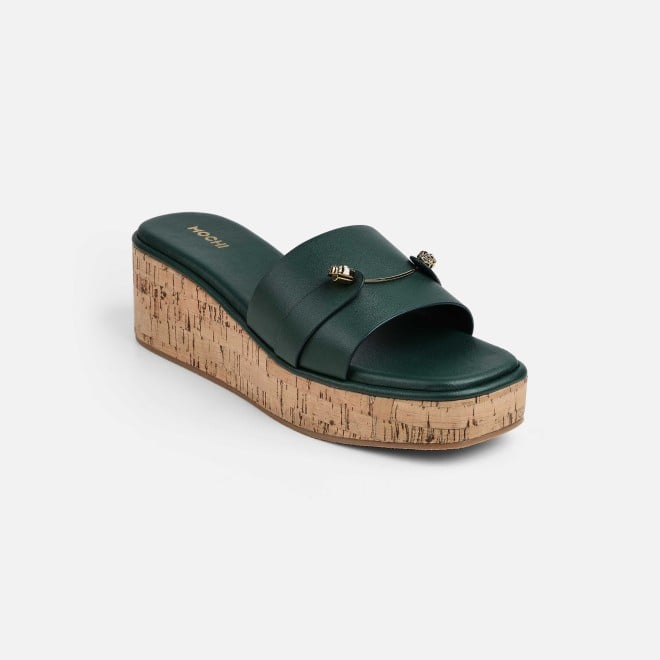 Mochi Women Green Casual Slip Ons (SKU: 41-188-21-37)