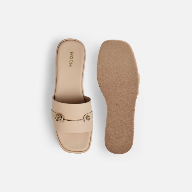 Mochi Women Beige Casual Slip Ons (SKU: 41-188-20-37)