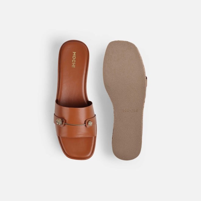 Mochi Women Tan Casual Slip Ons (SKU: 41-188-23-37)