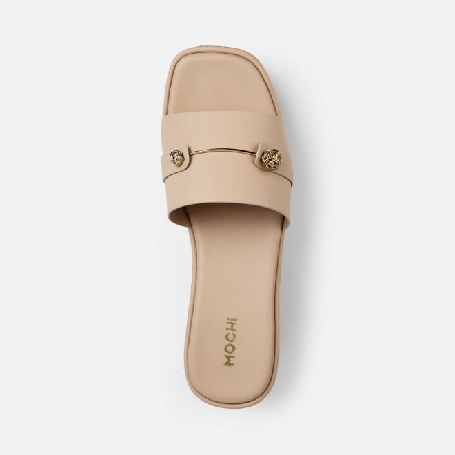 Mochi Women Beige Casual Slip Ons (SKU: 41-188-20-37)