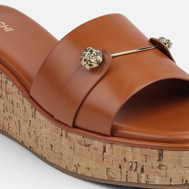 Mochi Women Tan Casual Slip Ons (SKU: 41-188-23-37)