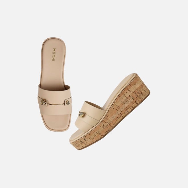 Mochi Women Beige Casual Slip Ons (SKU: 41-188-20-37)