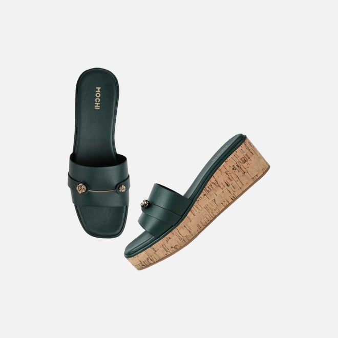 Mochi Women Green Casual Slip Ons (SKU: 41-188-21-37)