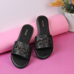 Women Black Casual Slip Ons