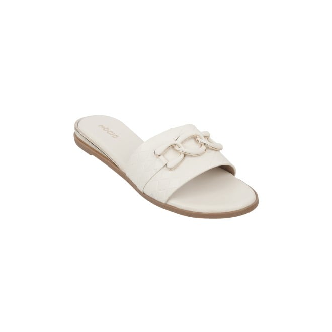 Mochi Women Off-White Casual Slip Ons